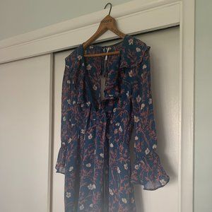 Free People Blue Floral Mini Dress